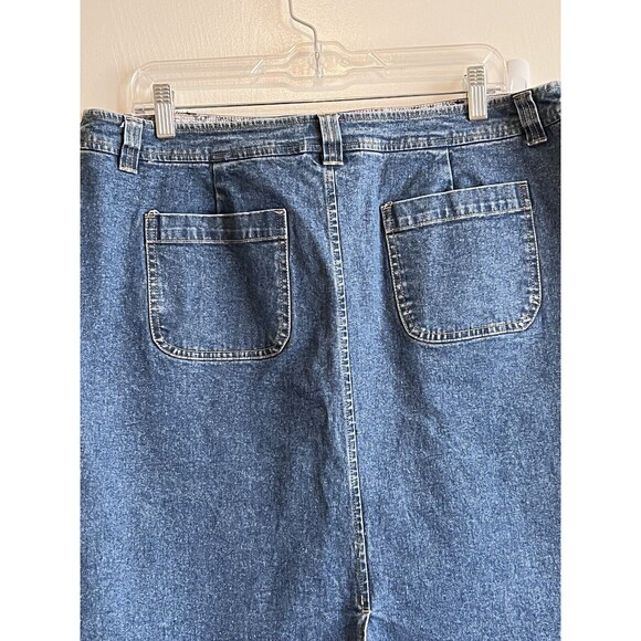 Appleseed’s Denim Skirt Size 18 Front & Back Pockets Belt Loops Button Zip - Picture 5 of 9